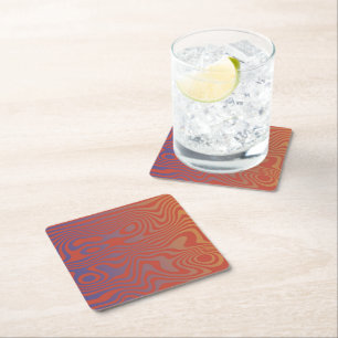 Dream Flow l Abstract Trippy Pattern - No. 01 Square Paper Coaster