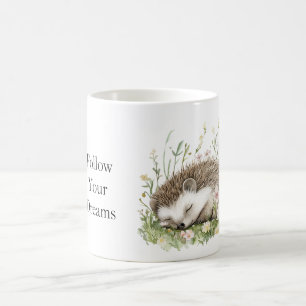 Dream Hedgehog Floral Coffee Mug