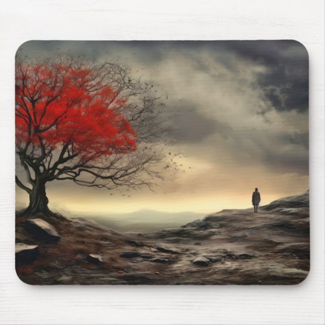 Dream Horizon Peaceful Nature Fantasy World Forest Mouse Pad (Front)