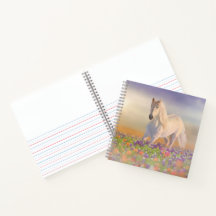 Dream horse running through flowers