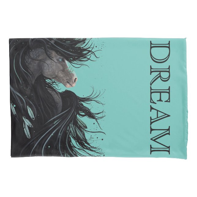 Dream Horse Two Sided Pillow Case by Bihrle (Front)