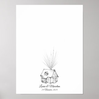 Dream House Fingerprint Mariage Livre d'or