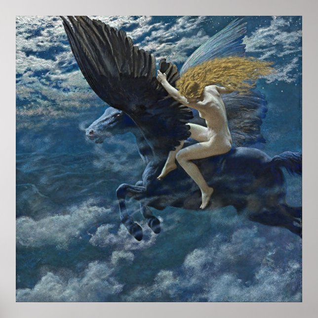 “Dream Idyll - A Valkyrie” by Edward Robert Hughes Poster (Front)