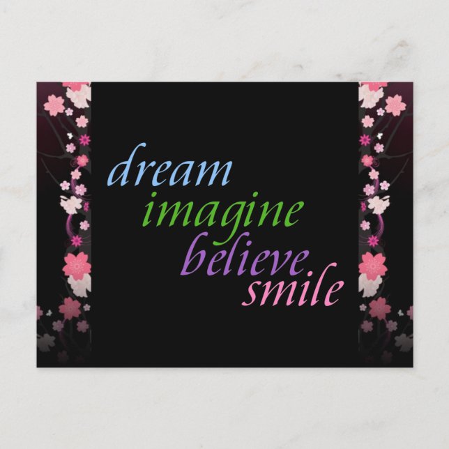 dream imagine believe smile postcard (Front)