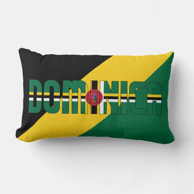 Dream in Colour with the Dominica Patriotic Flag Lumbar Pillow (Front)