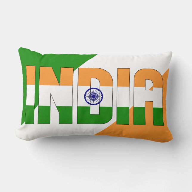 Dream in Colour with the India Flag Lumbar Pillow (Front)