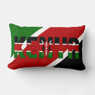 Dream in Colour with the Kenya Flag Lumbar Pillow