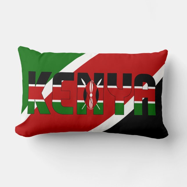Dream in Colour with the Kenya Flag Lumbar Pillow (Front)