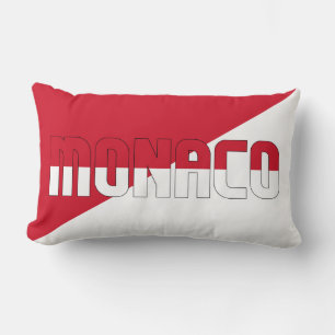 Dream in Colour with the Monaco Patriotic Flag Lumbar Pillow