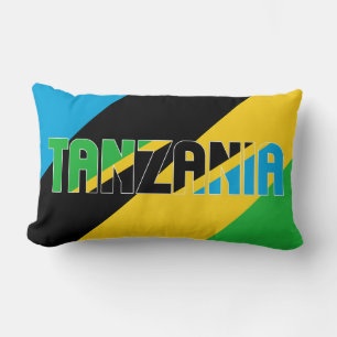 Dream in Colour with the Tanzania Patriotic Flag Lumbar Pillow