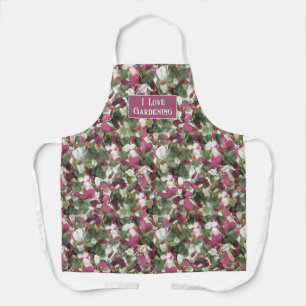 Dream in Olive and Rose Abstract Watercolor Floral Apron