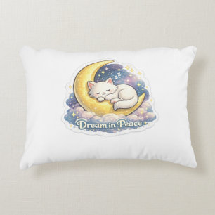 Dream in Peace Cute Sleeping Cat Moon Pillow