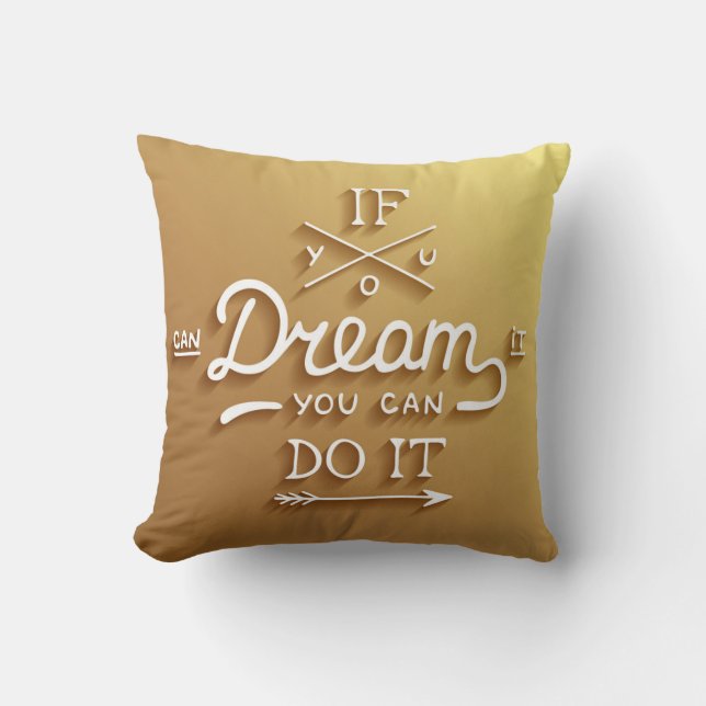 Dream Inspire Motivate Throw Pillow (Front)