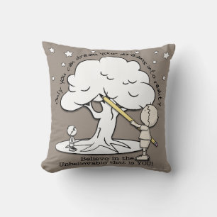 Dream Into Reality-Little Boy, Big Dreams Logo Throw Pillow