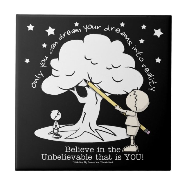 Dream Into Reality-Little Boy, Big Dreams Logo Tile (Front)