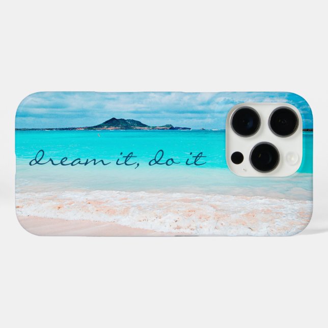 Dream It Do It Hawaii Blue Ocean Sandy Beach Photo Case-Mate iPhone Case (Back (Horizontal))