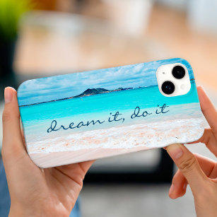 Dream It Do It Quote Hawaii Tropical Beach Photo iPhone 15 Mini Case