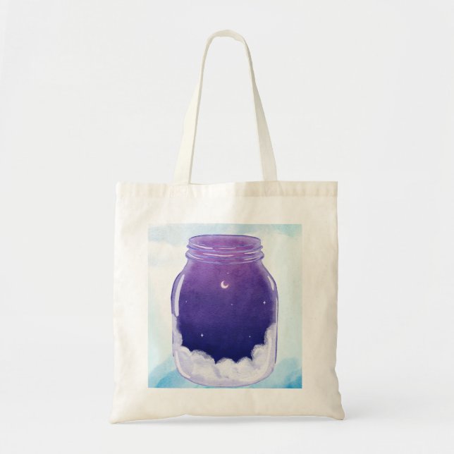 Dream Jar Tote Bag – Minimal Night Sky (Front)