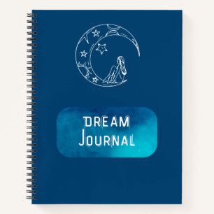 Dream Journal - Lune tirée à la main avec étoiles