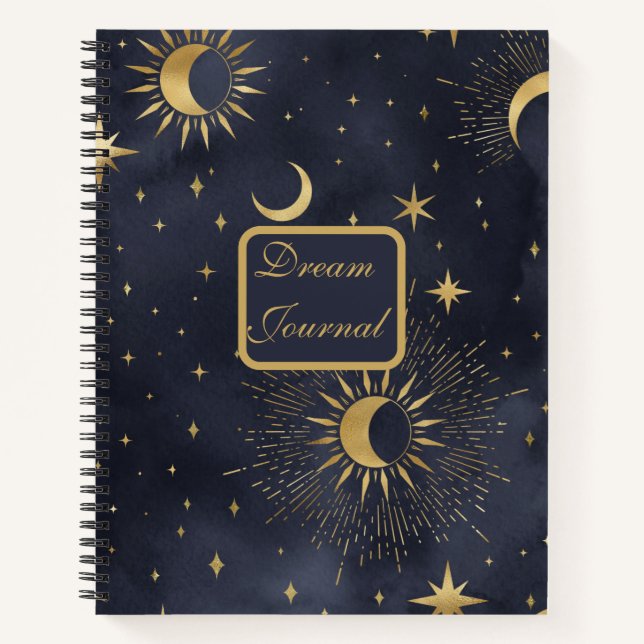 Dream Journal -  Modern Celestial Sun and Moon (Front)