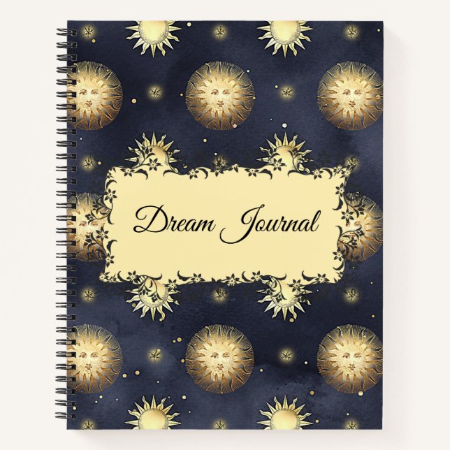 Dream Journal - Vintage Celestial Sun Motif (Devant)