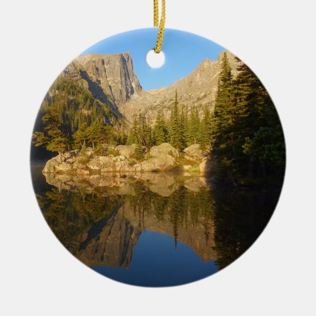 Dream Lake II at Rocky Mountain National Park Ceramic Ornament (Front)