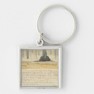 Dream landscape with text, 1526 keychain