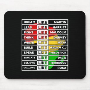 Dream Like African Leader For Men Women Black Hist Mouse Pad