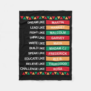 Dream Like Martin Black History Month African Cele Fleece Blanket