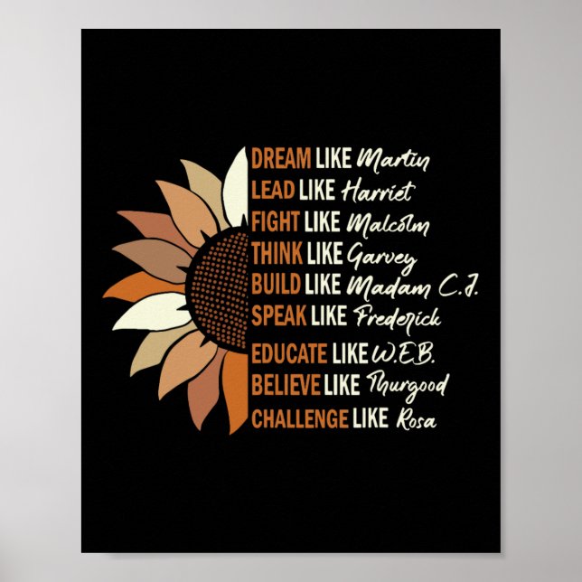 Dream Like Martin Lead Like Harriet Black History  Poster (Front)