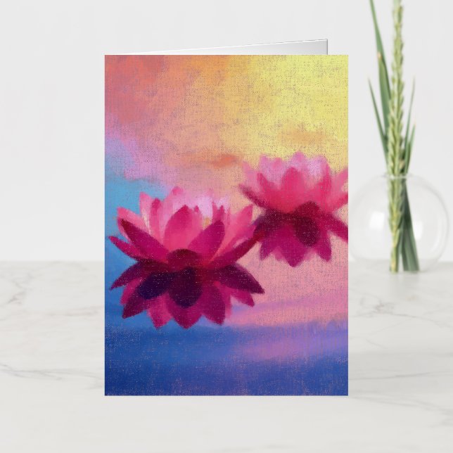 Dream Lotus Foil Greeting Card (Front)