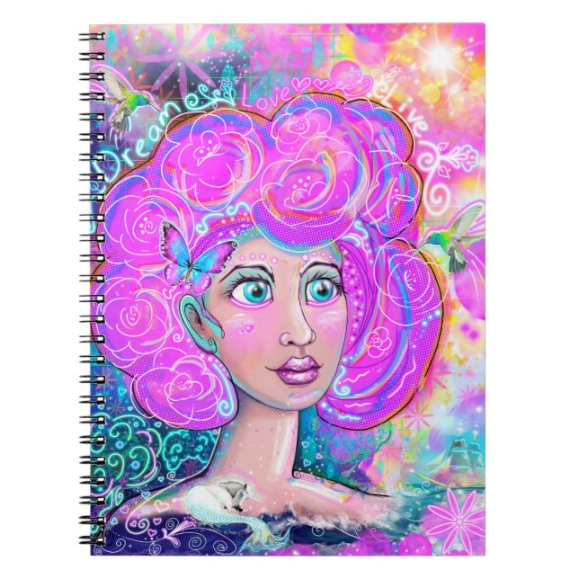 Dream, Love, Live - Neon Dreams Art Notebook (Front)