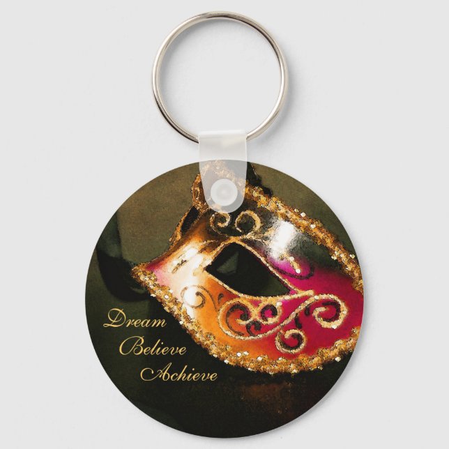 Dream Masquerade Mask Inspirational Keychain (Front)