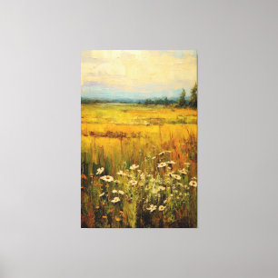 Dream Meadow of Wildflowers Oil Painting on Canvas Print