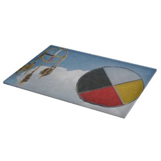 Dream Medicine Clouds Large Glass Cutting Board