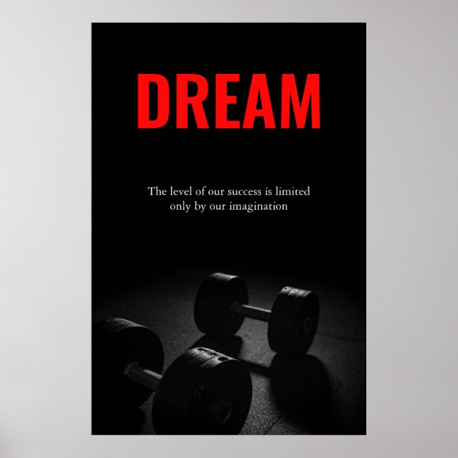 Dream Motivational Bodybuilding Training Fitness Poster (Front)
