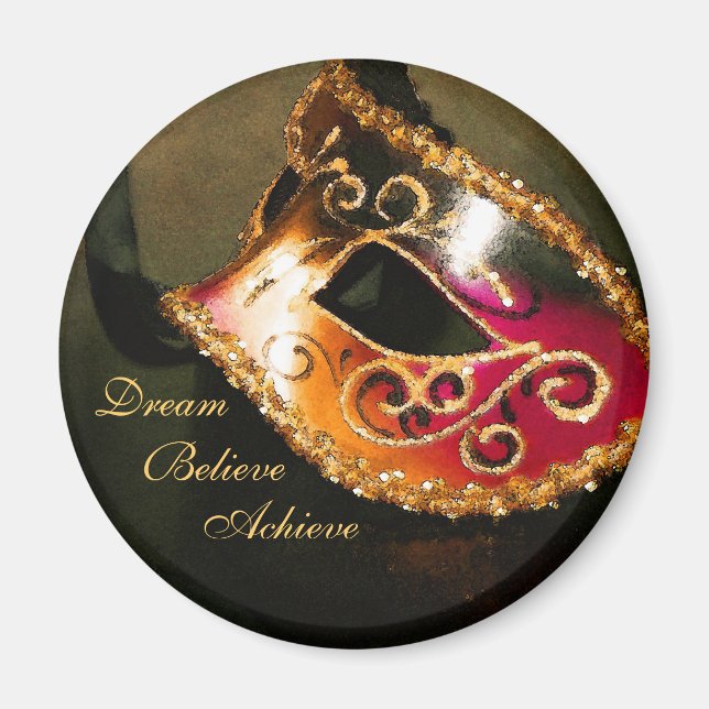 Dream Motivational Masquerade Mask Magnet (Front)