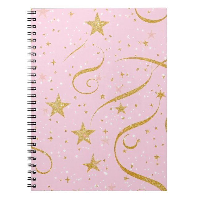 Dream Notes – Pink & Gold Star Notebook (Front)