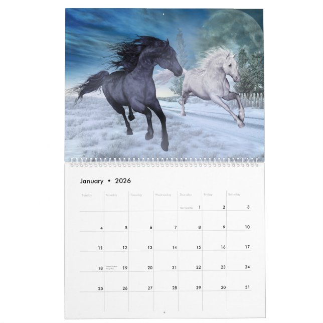 Dream Of Horses Custom Printed Calendar (Jan 2026)