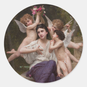Dream of Spring, Rêve de Printemps by Bouguereau Classic Round Sticker