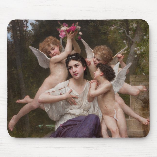 Dream of Spring, Rêve de Printemps by Bouguereau Mouse Pad (Front)