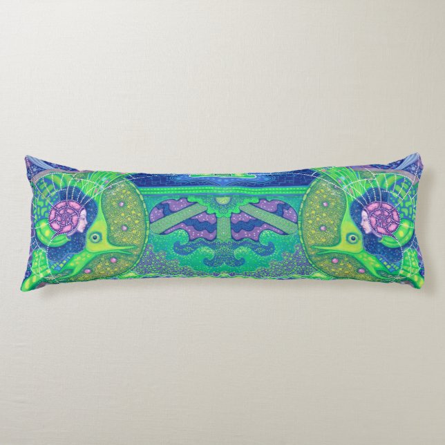 Dream of the full moon, surrealism mermaid fantasy body pillow (Front)