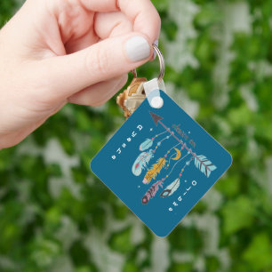 Dream On Boho Tribal Native Custom Tribe/Name Keychain