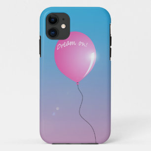 Dream on Quote Pink balloon in sky inspirational  iPhone 11 Case