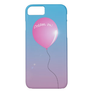 Dream on Quote Pink balloon in sky inspirational iPhone 8/7 Case