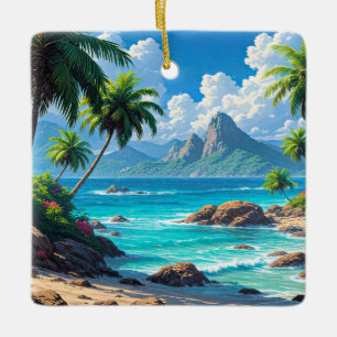 Dream On, Tropical Paradise, Ceramic Ornament