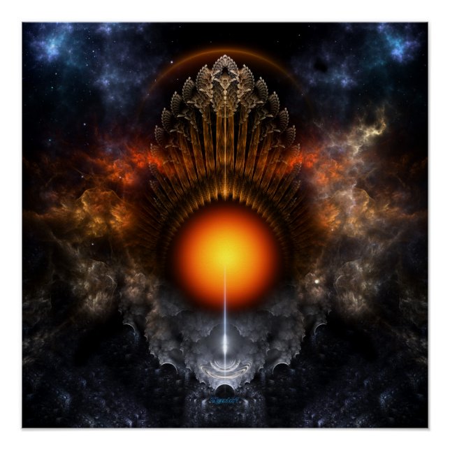 Dream Orb Fractal Art Perfect Poster (Front)