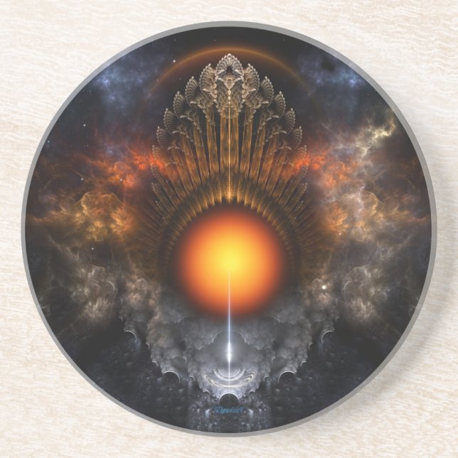 Dream Orb Fractal Art Sandstone Coaster (Front)