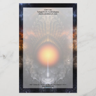 Dream Orb Fractal Art Stationery With Border