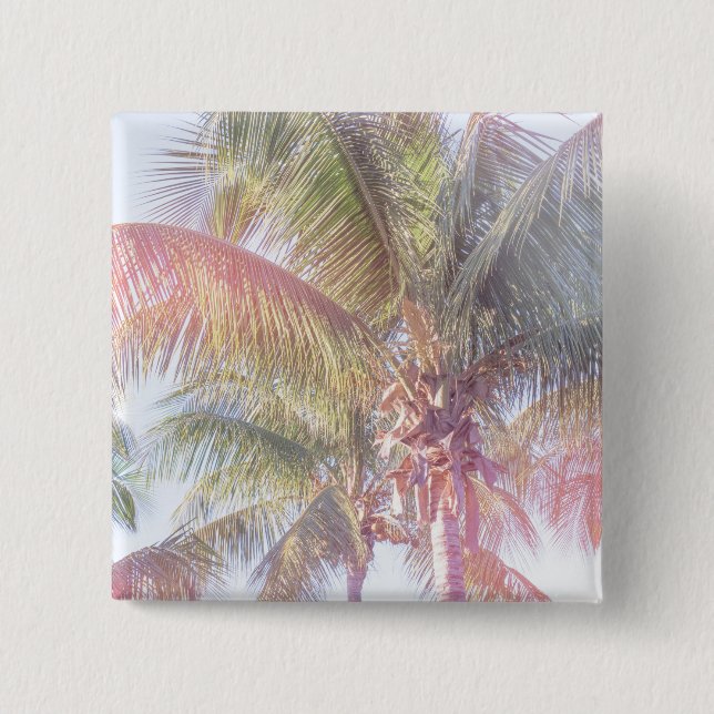 Dream Palm Tree 2 Inch Square Button (Front)